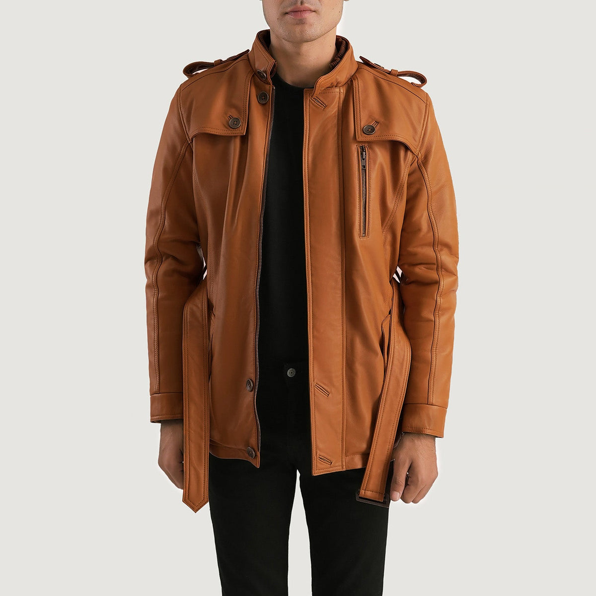Leather hunter jacket clearance