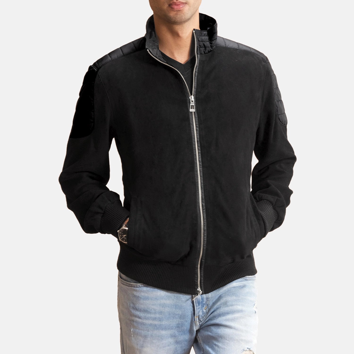 Men's Ethan Hybrid Suede Bomber Jacket – The Jacket Maker