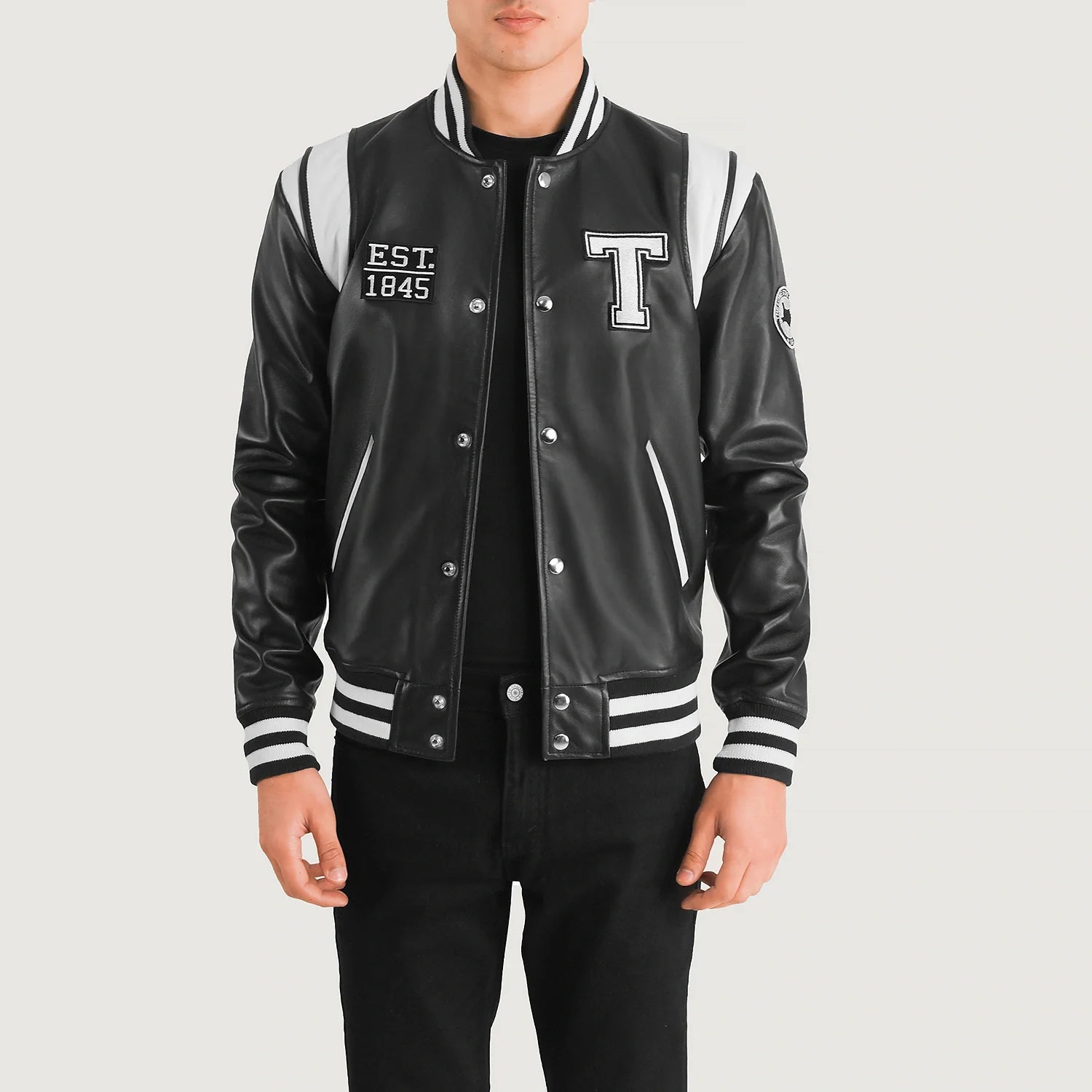 Men's leather varsity jackets shop